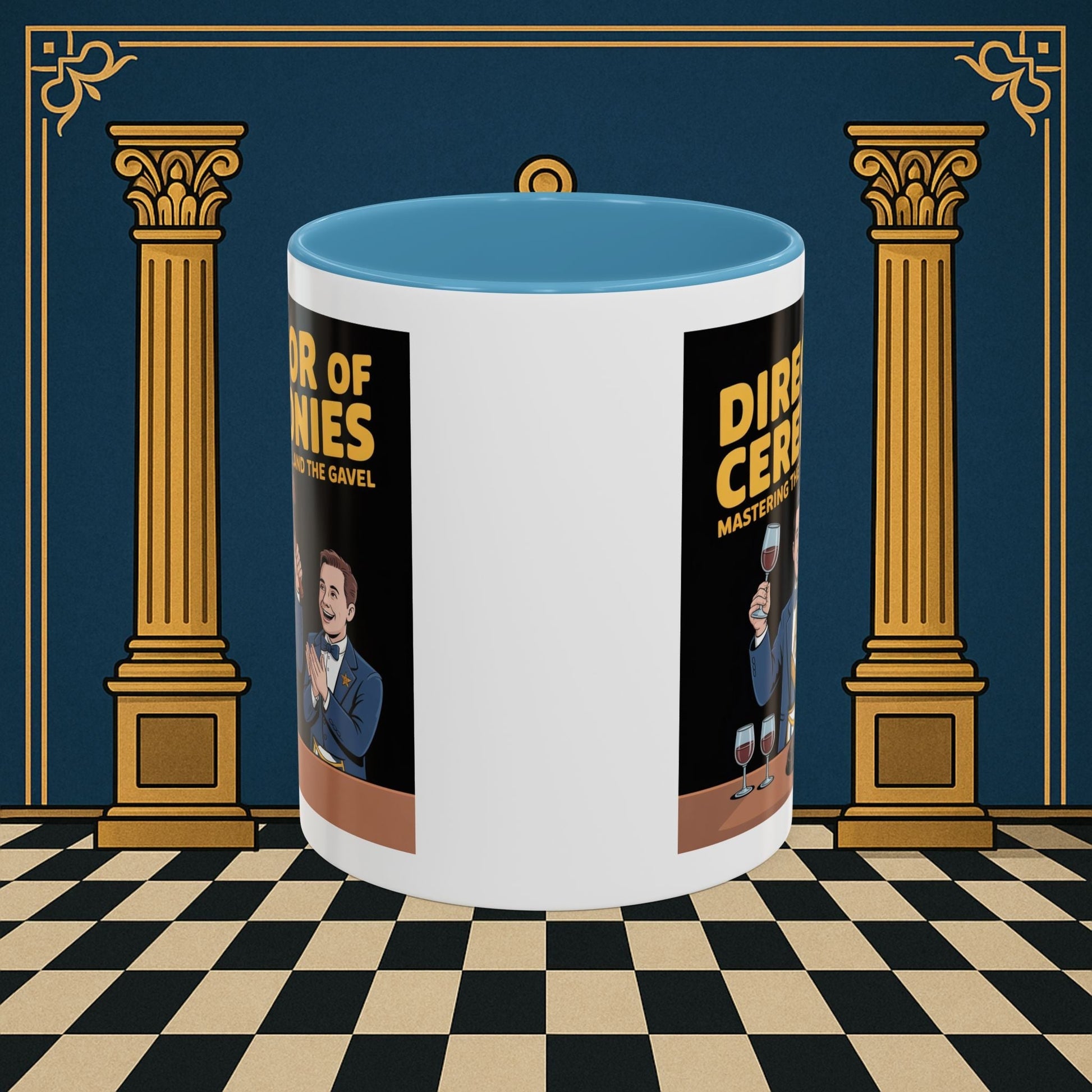 Premium Ready to Go Freemason Design | Accent Coloured 11oz Mug | Toastmaster's Triumph | Director of Ceremonies - Masonic Mugs