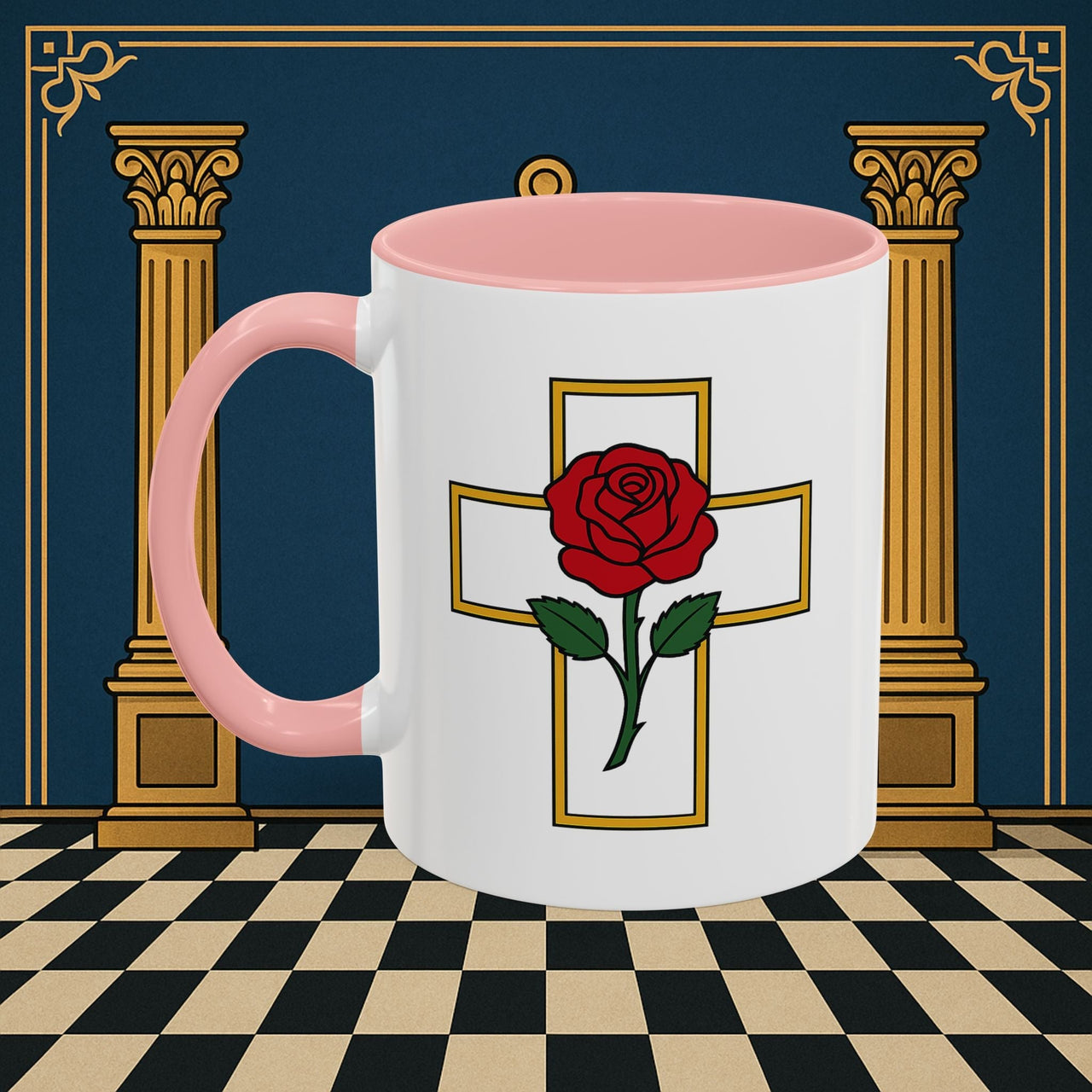 Premium Ready to Go Freemason Design | Crimson Cross | Rose Croix - Masonic Mugs
