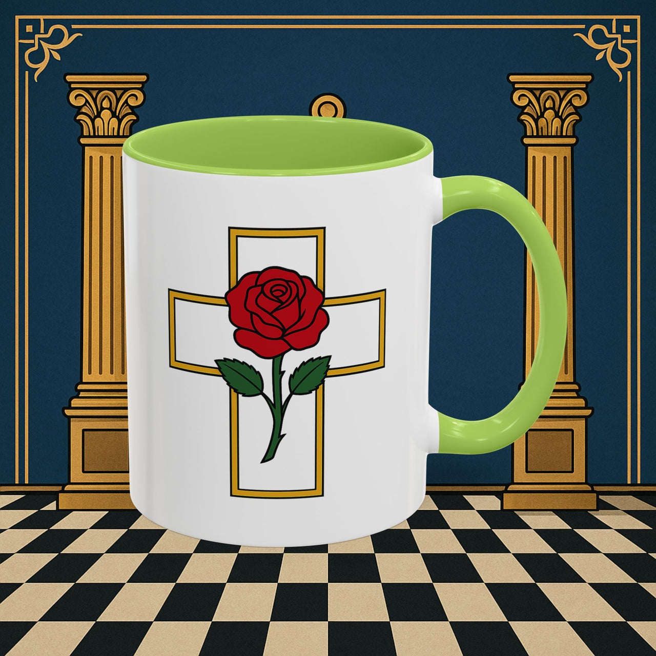 Premium Ready to Go Freemason Design | Crimson Cross | Rose Croix - Masonic Mugs