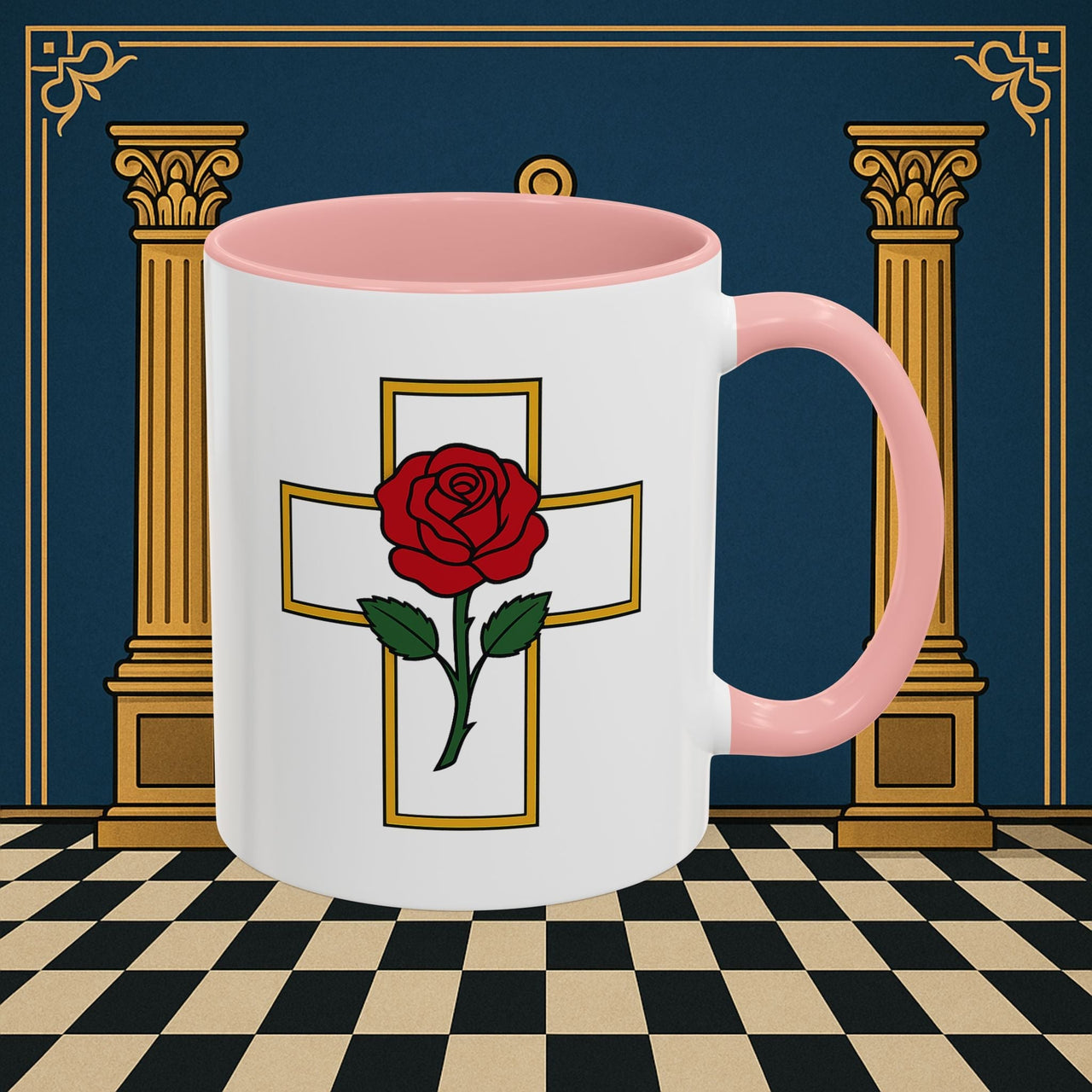 Premium Ready to Go Freemason Design | Crimson Cross | Rose Croix - Masonic Mugs