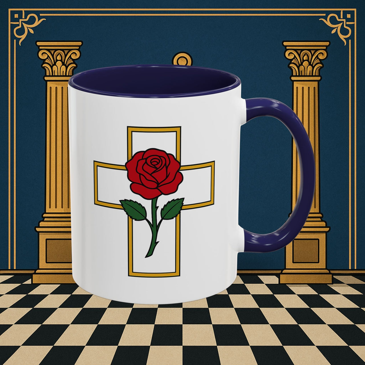 Premium Ready to Go Freemason Design | Crimson Cross | Rose Croix - Masonic Mugs