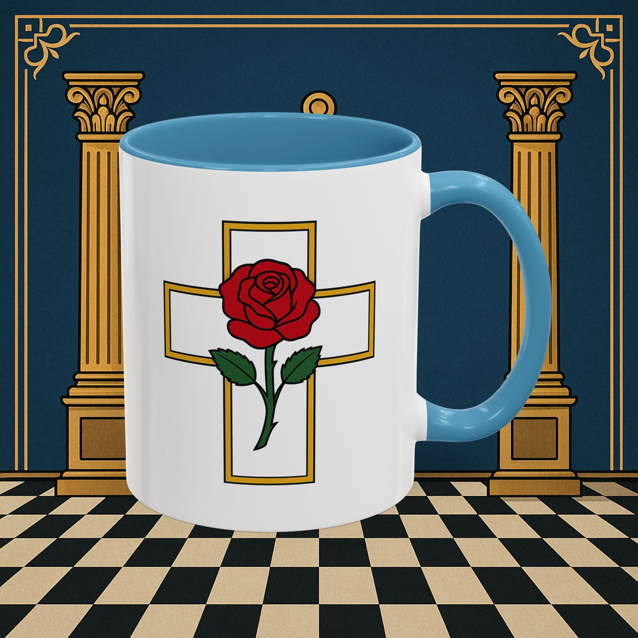 Premium Ready to Go Freemason Design | Crimson Cross | Rose Croix - Masonic Mugs
