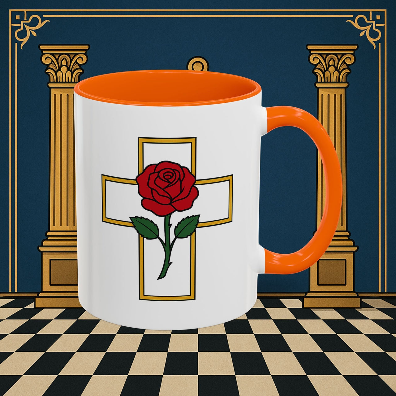 Premium Ready to Go Freemason Design | Crimson Cross | Rose Croix - Masonic Mugs