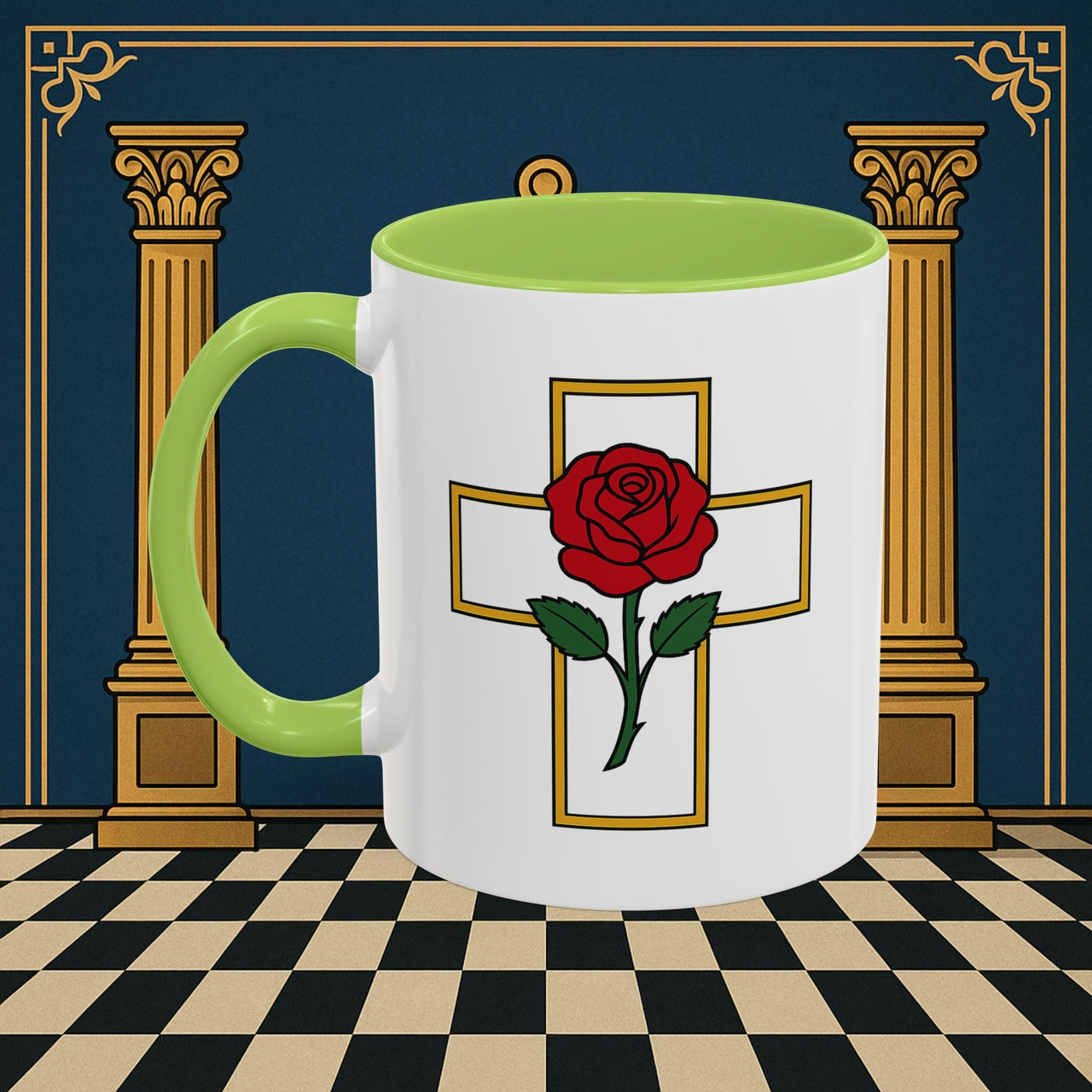 Premium Ready to Go Freemason Design | Crimson Cross | Rose Croix - Masonic Mugs