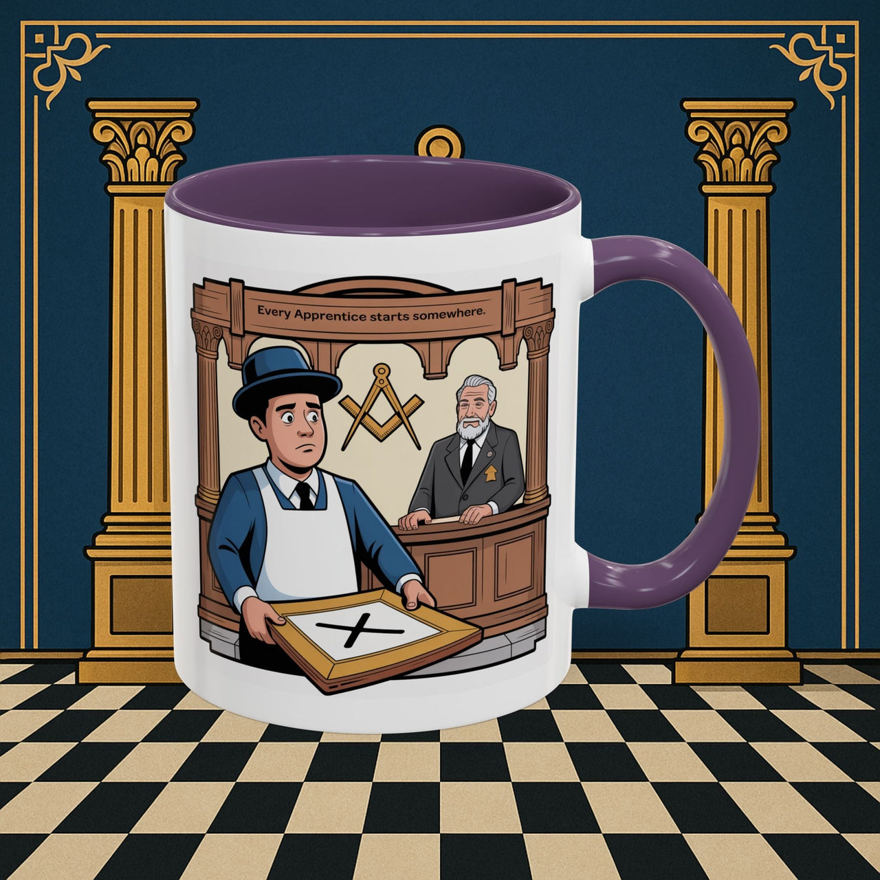 Premium Ready to Go Freemason Design | Entered Apprentice Every Apprentice Starts Somewhere - Masonic Mugs