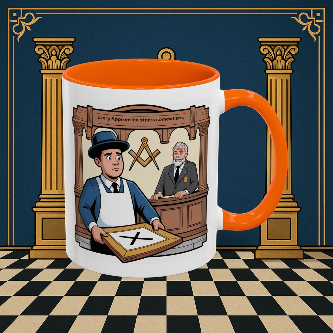 Premium Ready to Go Freemason Design | Entered Apprentice Every Apprentice Starts Somewhere - Masonic Mugs