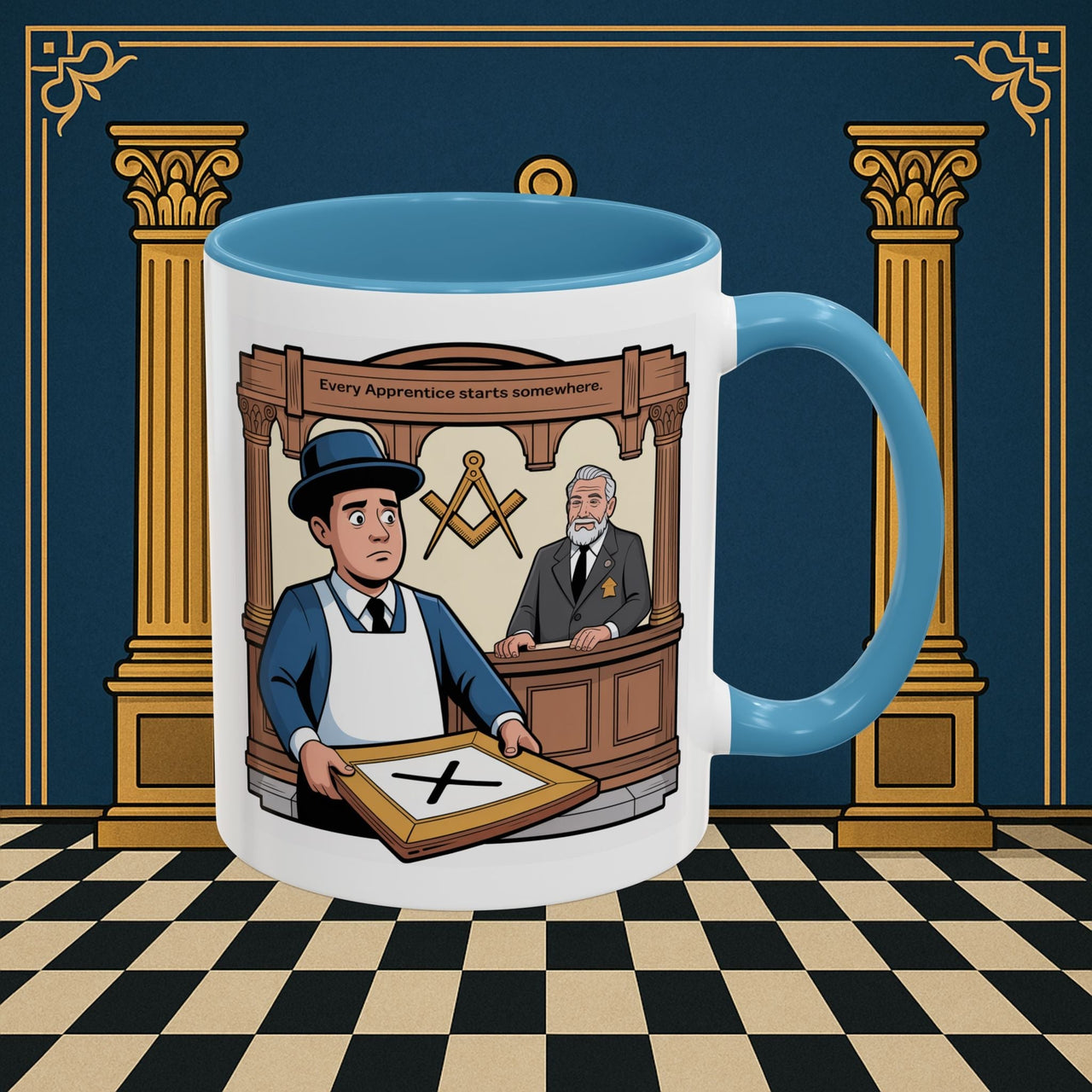Premium Ready to Go Freemason Design | Entered Apprentice Every Apprentice Starts Somewhere - Masonic Mugs