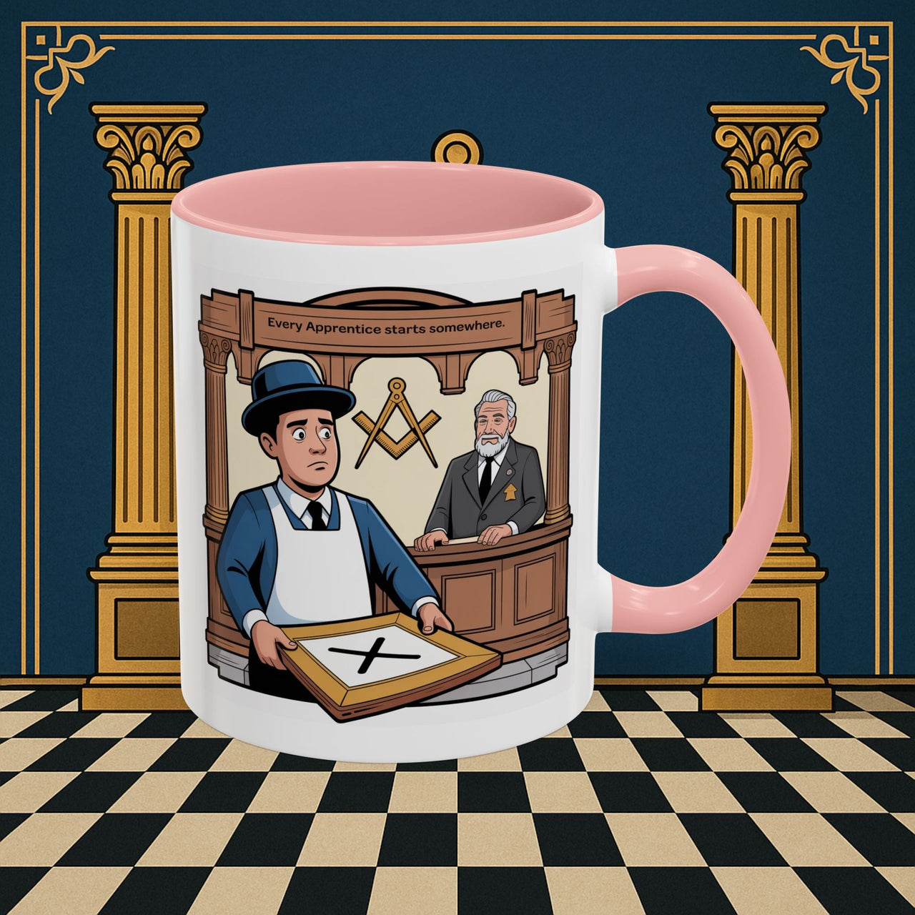 Premium Ready to Go Freemason Design | Entered Apprentice Every Apprentice Starts Somewhere - Masonic Mugs