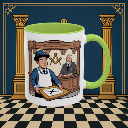 Premium Ready to Go Freemason Design | Entered Apprentice Every Apprentice Starts Somewhere - Masonic Mugs