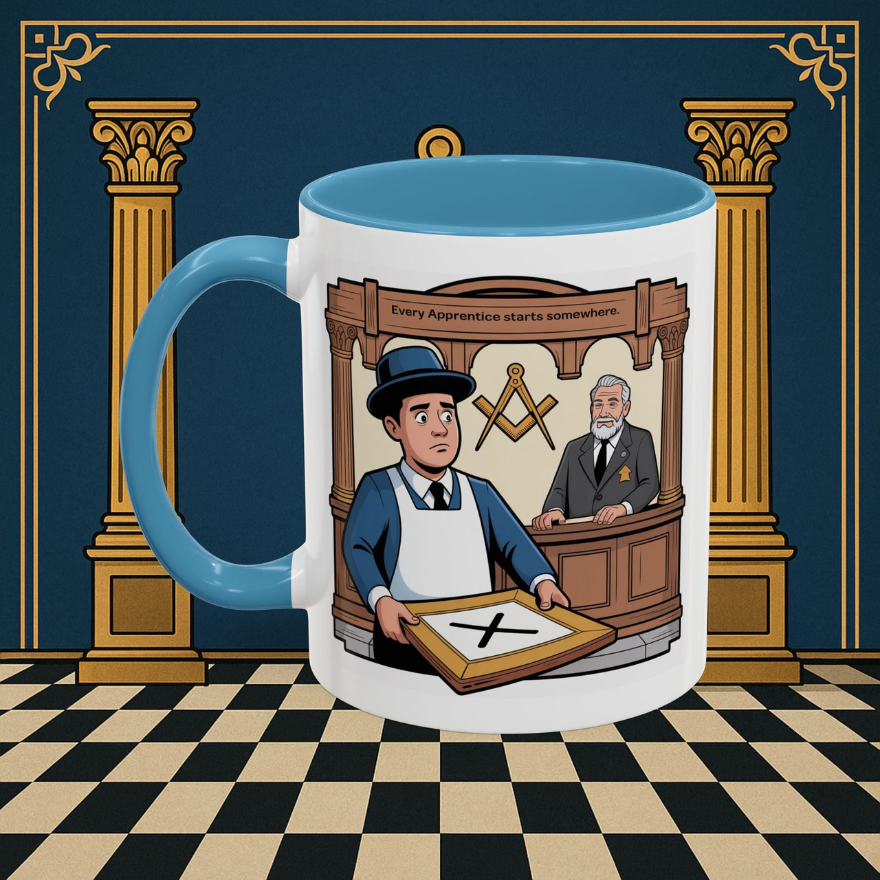 Premium Ready to Go Freemason Design | Entered Apprentice Every Apprentice Starts Somewhere - Masonic Mugs