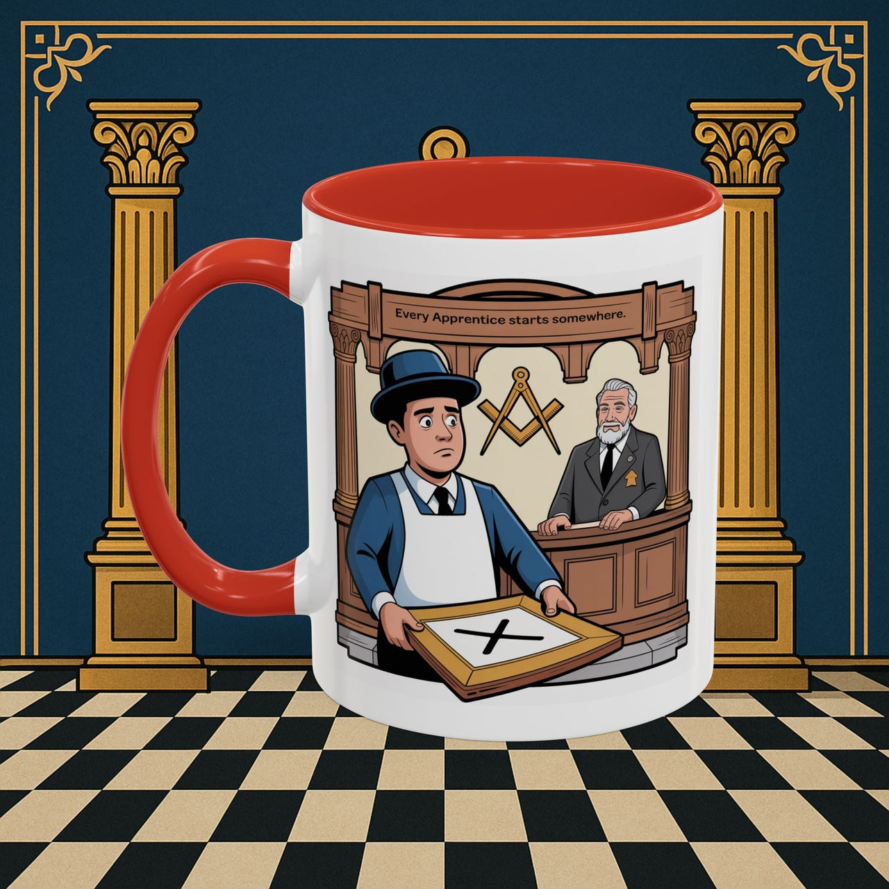 Premium Ready to Go Freemason Design | Entered Apprentice Every Apprentice Starts Somewhere - Masonic Mugs