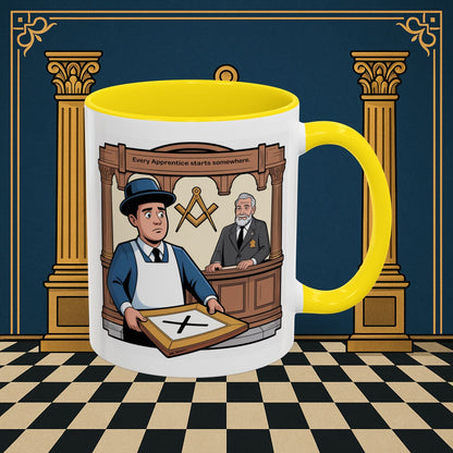 Premium Ready to Go Freemason Design | Entered Apprentice Every Apprentice Starts Somewhere - Masonic Mugs