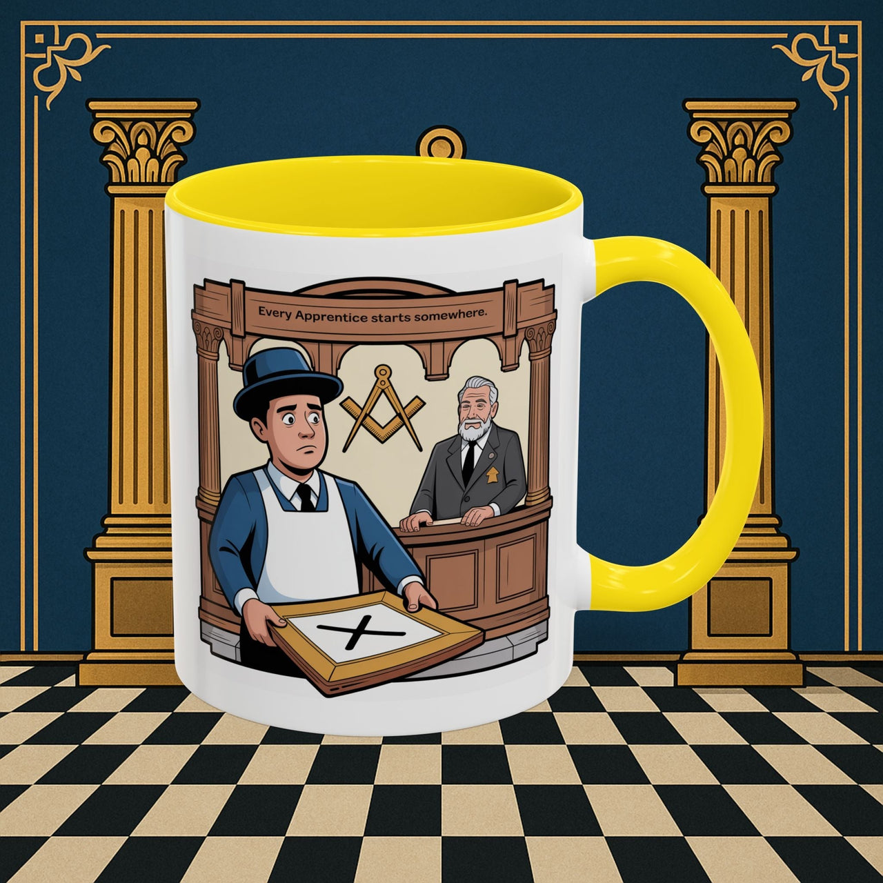 Premium Ready to Go Freemason Design | Entered Apprentice Every Apprentice Starts Somewhere - Masonic Mugs