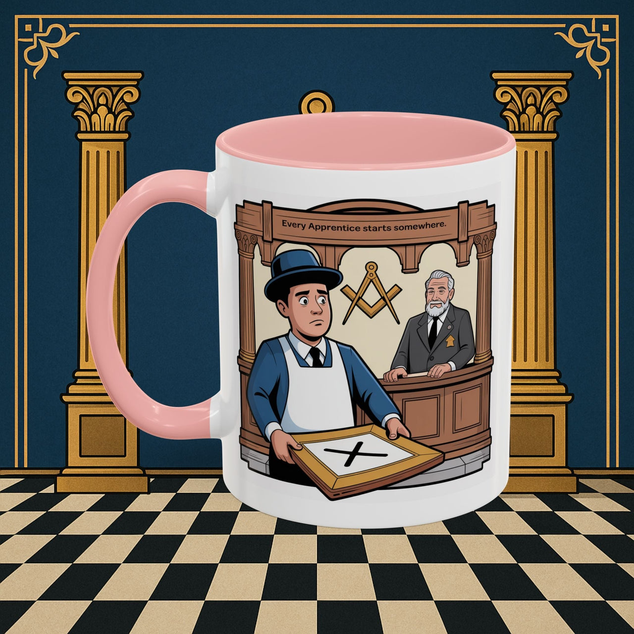 Premium Ready to Go Freemason Design | Entered Apprentice Every Apprentice Starts Somewhere - Masonic Mugs