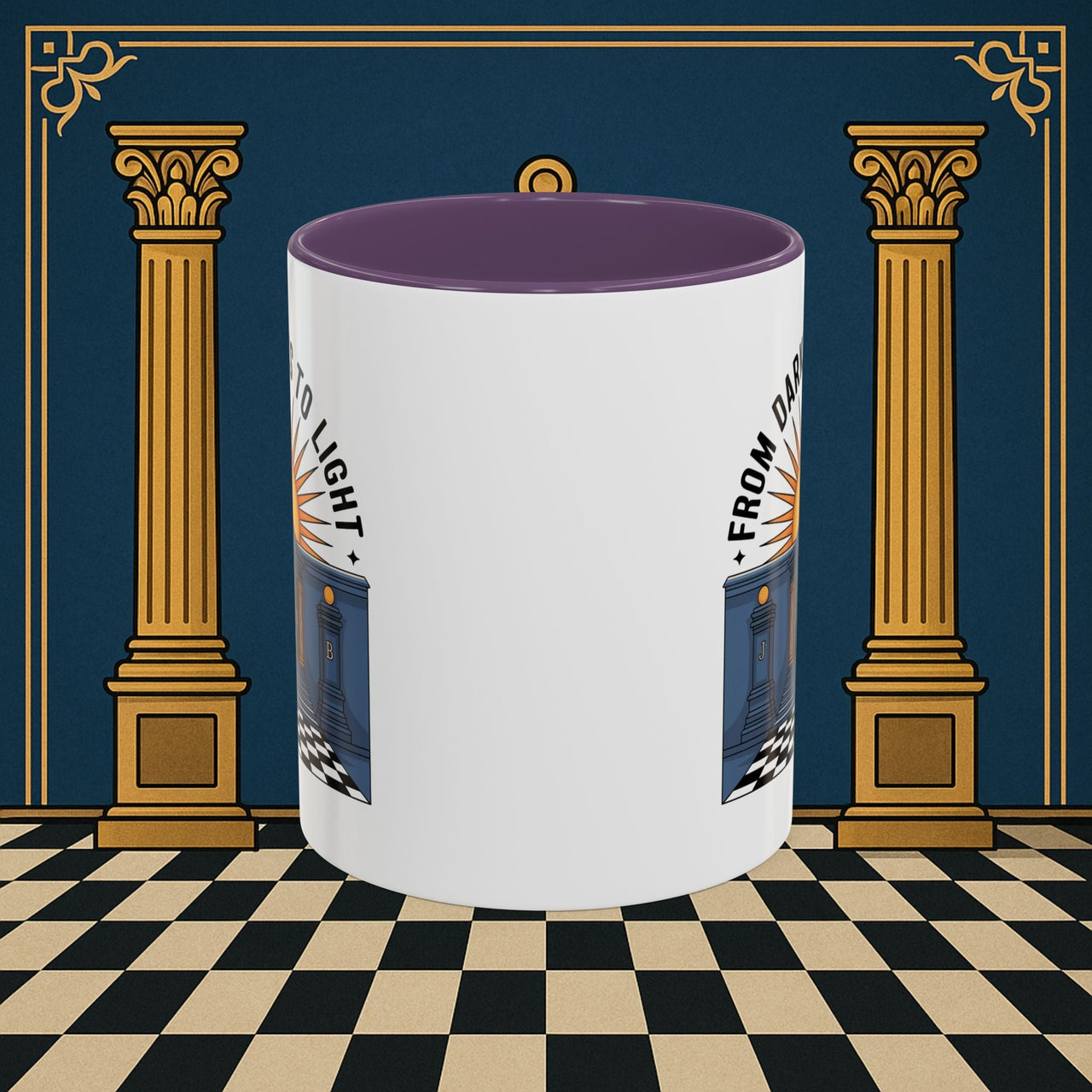 Premium Ready to Go Freemason Design | Entered Apprentice From Darkness to Light - Masonic Mugs