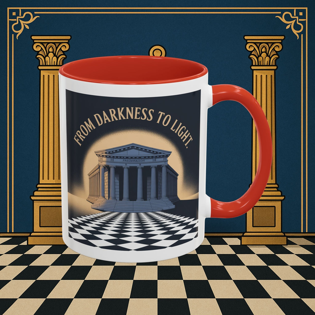 Premium Ready to Go Freemason Design | Entered Apprentice From Darkness to Light - Masonic Mugs