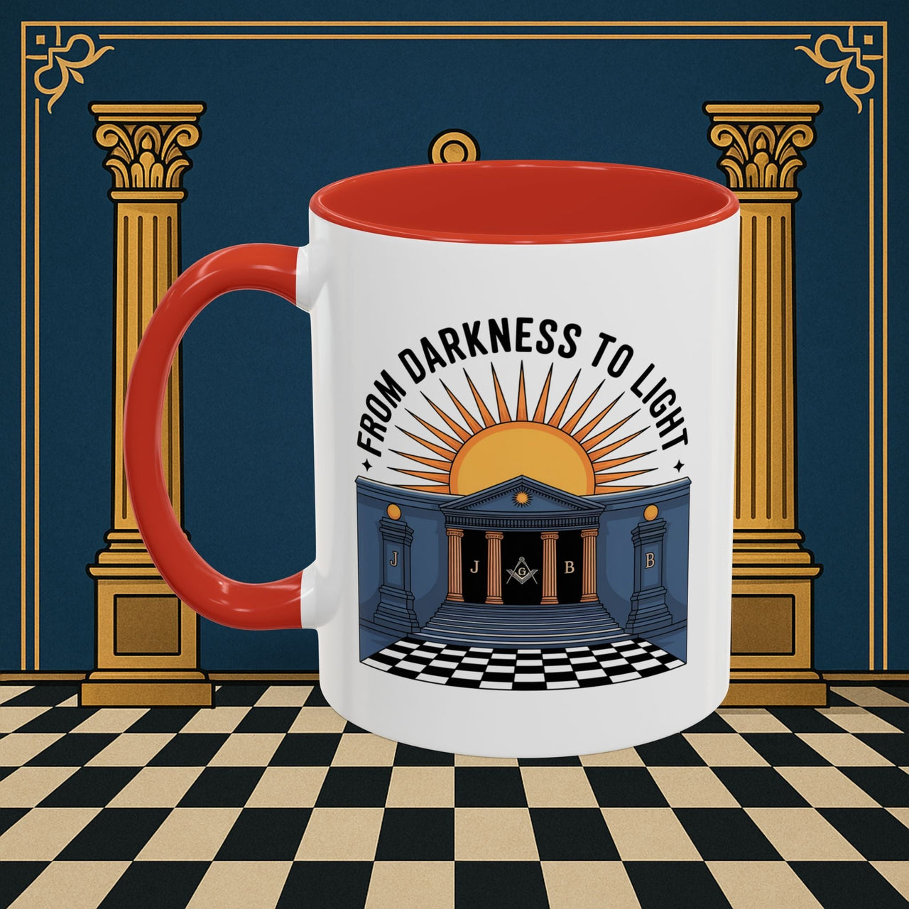 Premium Ready to Go Freemason Design | Entered Apprentice From Darkness to Light - Masonic Mugs