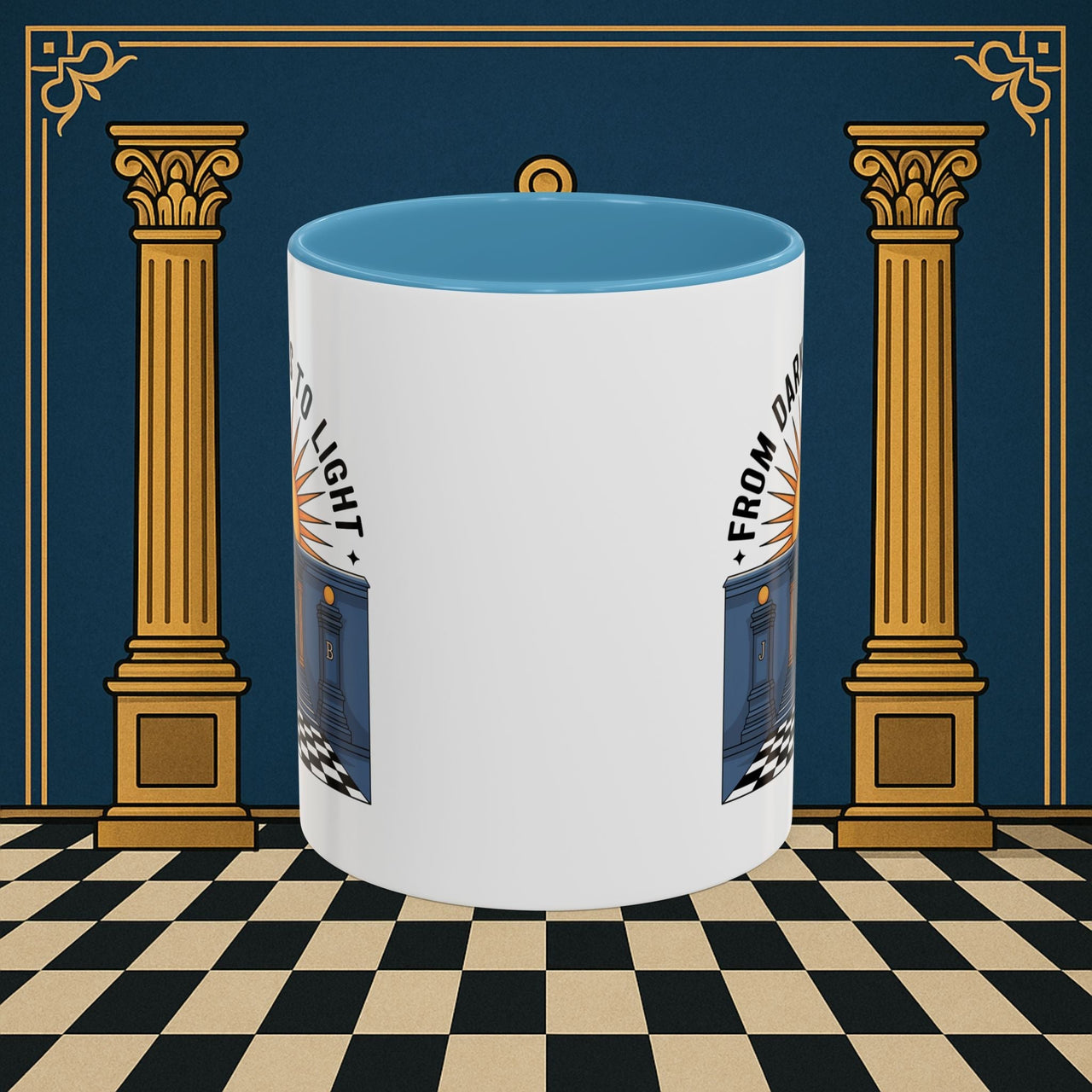 Premium Ready to Go Freemason Design | Entered Apprentice From Darkness to Light - Masonic Mugs