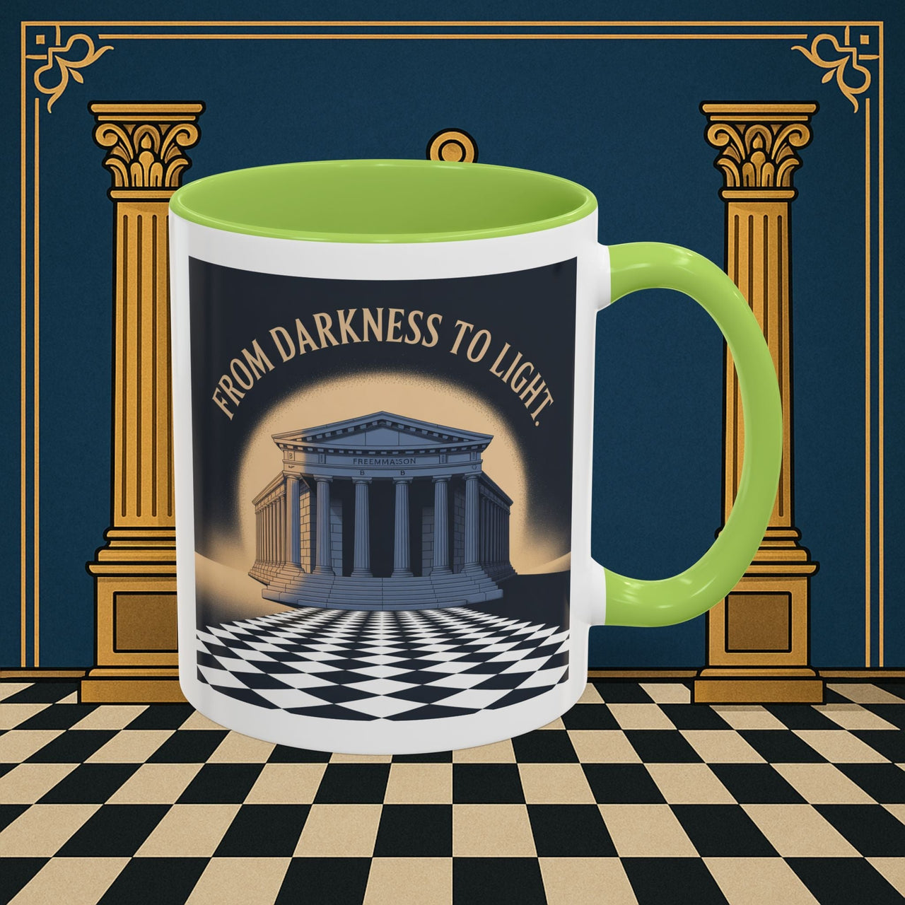 Premium Ready to Go Freemason Design | Entered Apprentice From Darkness to Light - Masonic Mugs