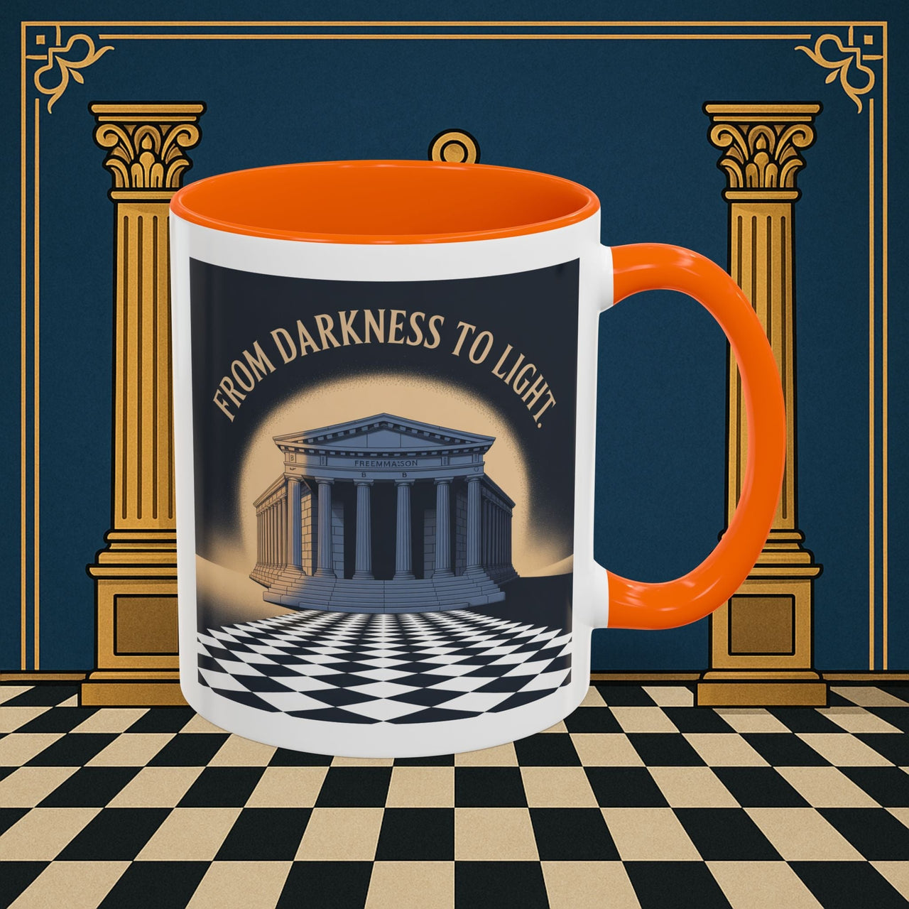 Premium Ready to Go Freemason Design | Entered Apprentice From Darkness to Light - Masonic Mugs