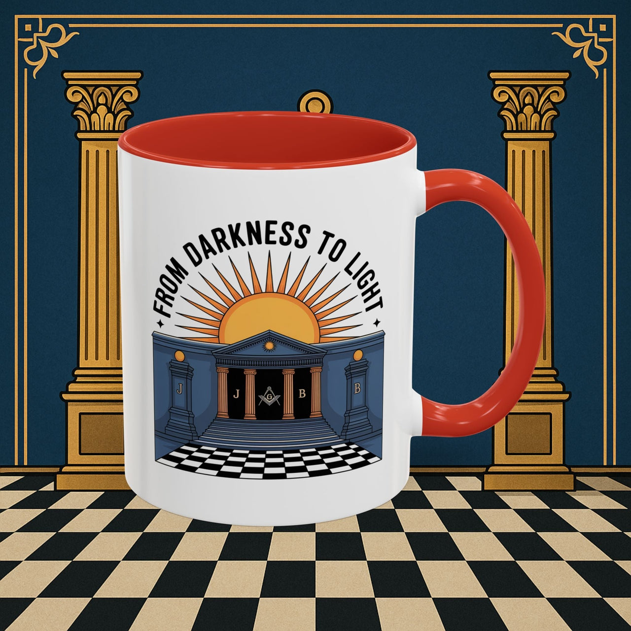 Premium Ready to Go Freemason Design | Entered Apprentice From Darkness to Light - Masonic Mugs