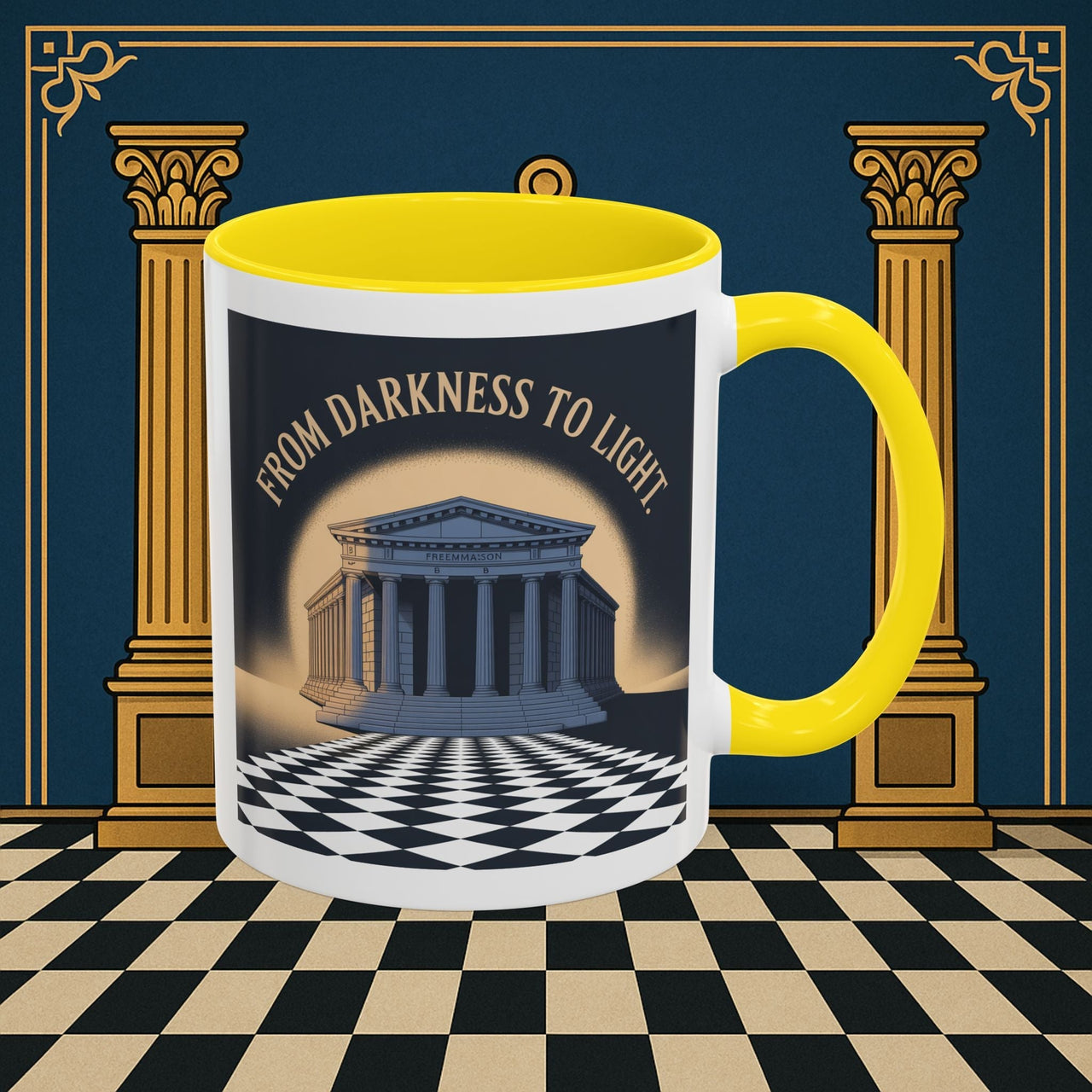Premium Ready to Go Freemason Design | Entered Apprentice From Darkness to Light - Masonic Mugs