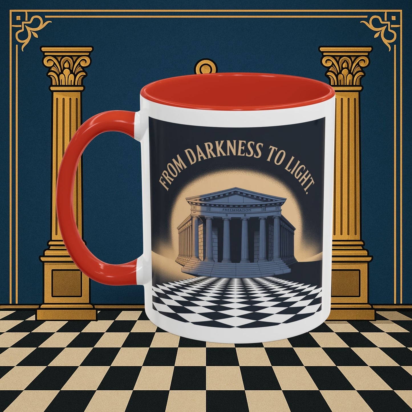 Premium Ready to Go Freemason Design | Entered Apprentice From Darkness to Light - Masonic Mugs