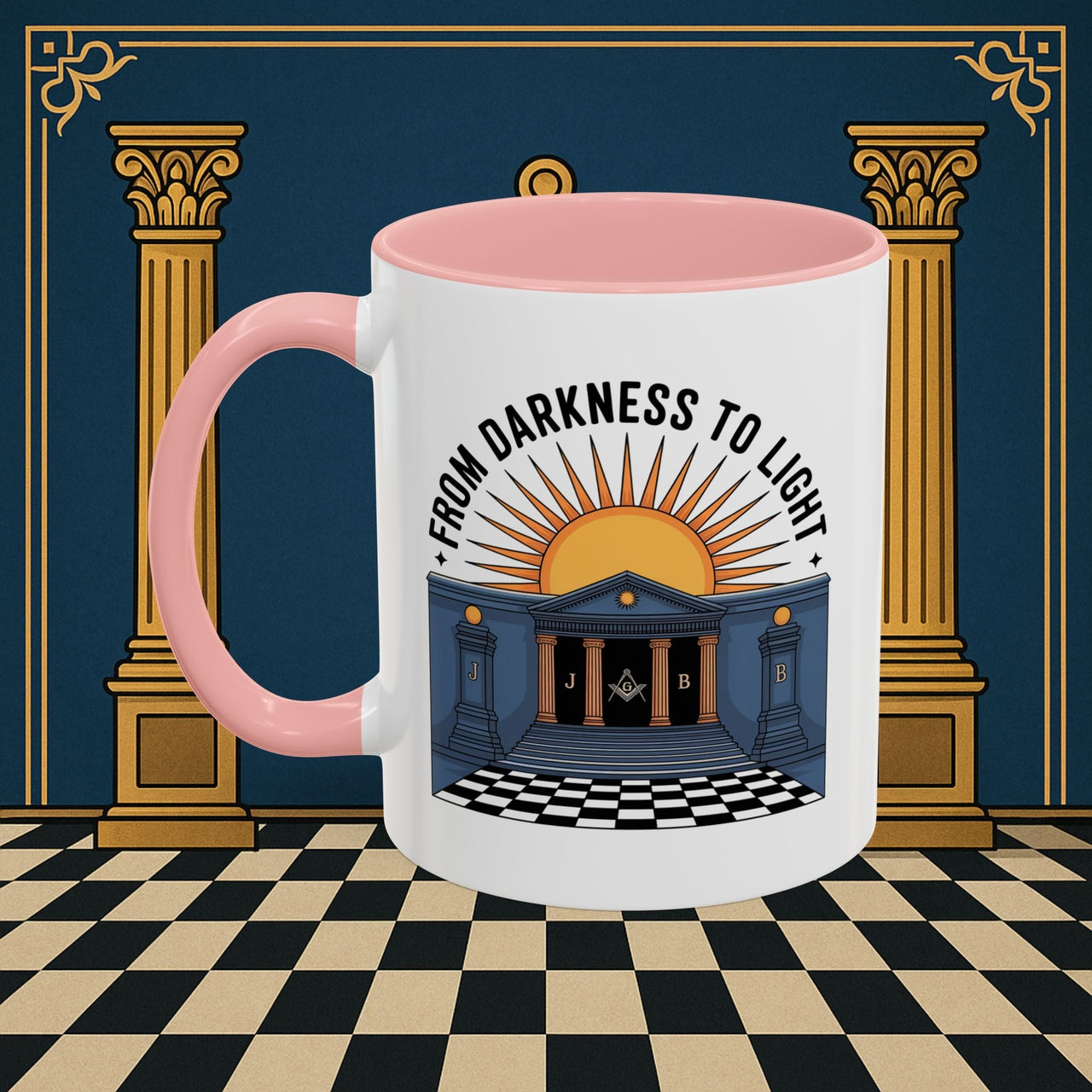 Premium Ready to Go Freemason Design | Entered Apprentice From Darkness to Light - Masonic Mugs
