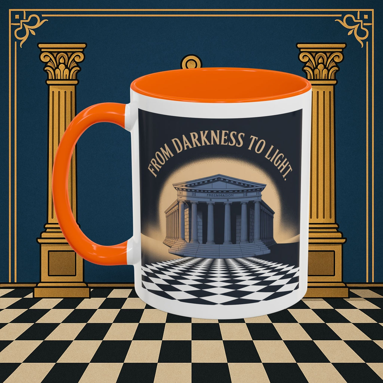 Premium Ready to Go Freemason Design | Entered Apprentice From Darkness to Light - Masonic Mugs