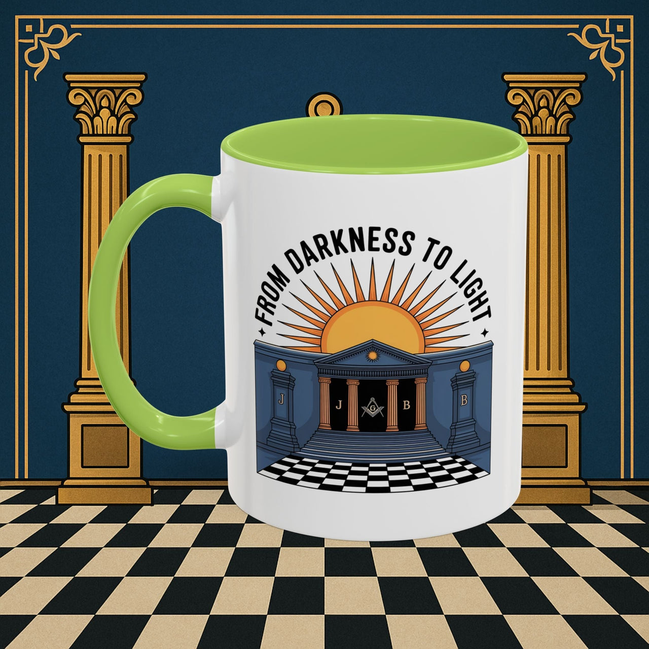 Premium Ready to Go Freemason Design | Entered Apprentice From Darkness to Light - Masonic Mugs