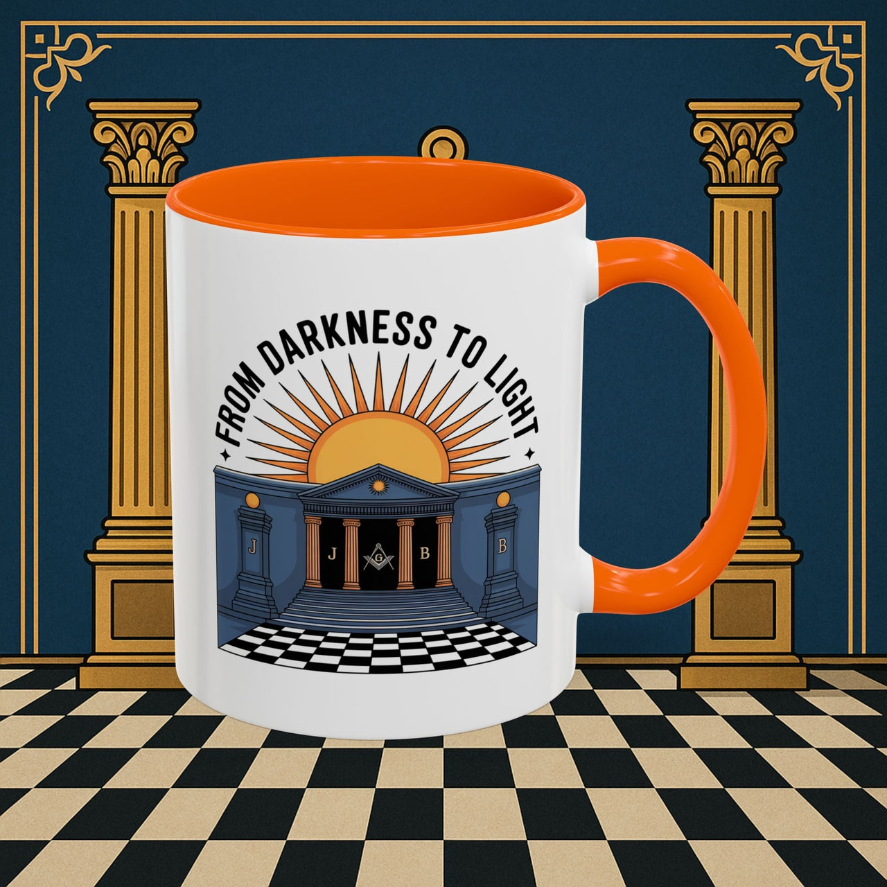 Premium Ready to Go Freemason Design | Entered Apprentice From Darkness to Light - Masonic Mugs