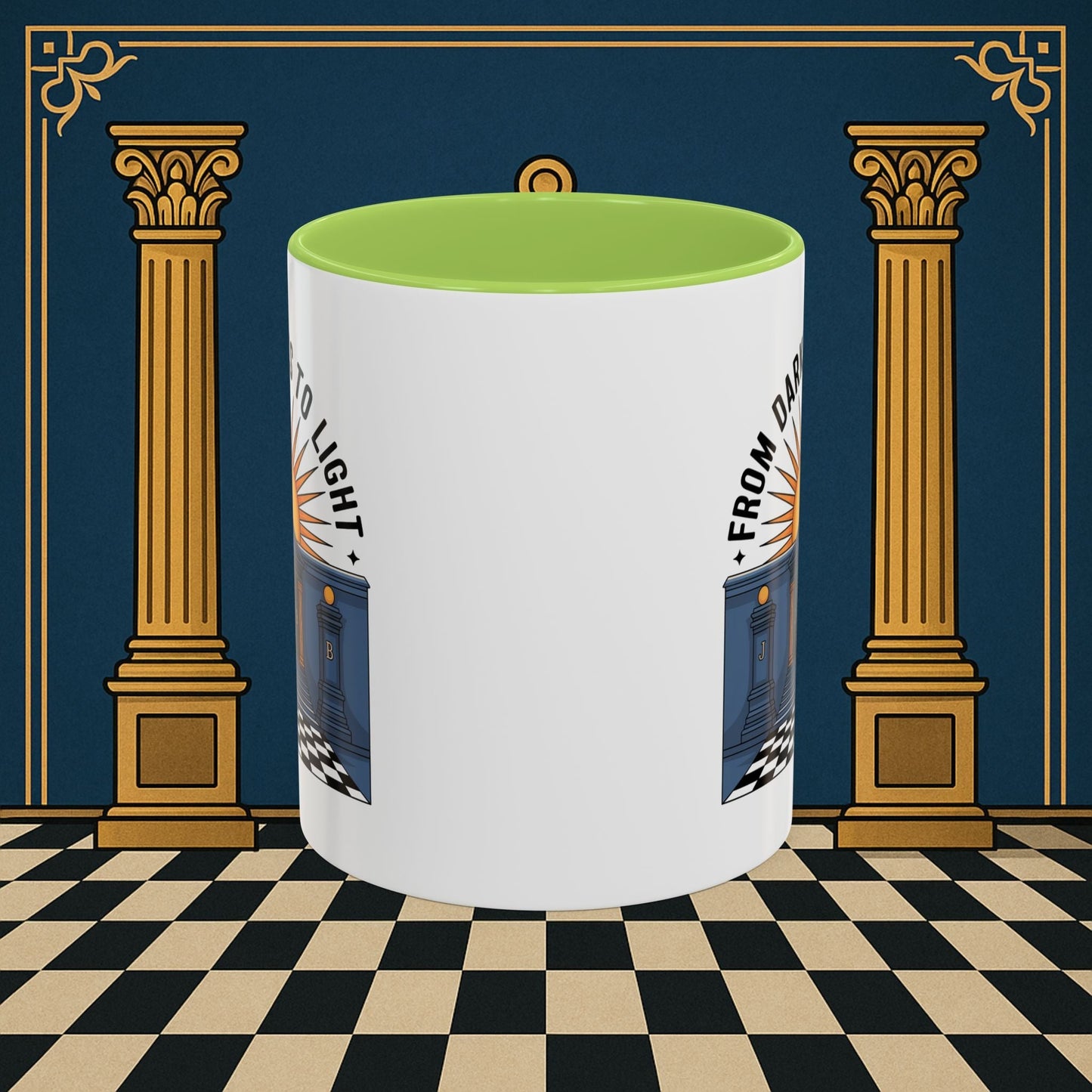 Premium Ready to Go Freemason Design | Entered Apprentice From Darkness to Light - Masonic Mugs