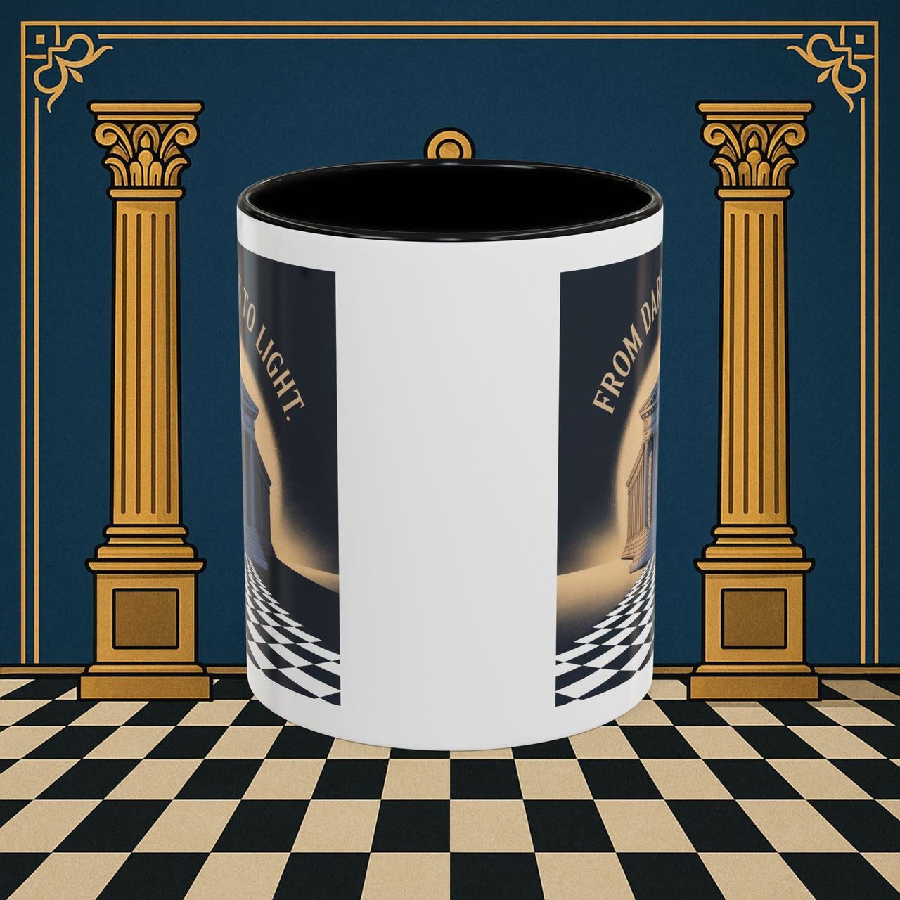Premium Ready to Go Freemason Design | Entered Apprentice From Darkness to Light - Masonic Mugs
