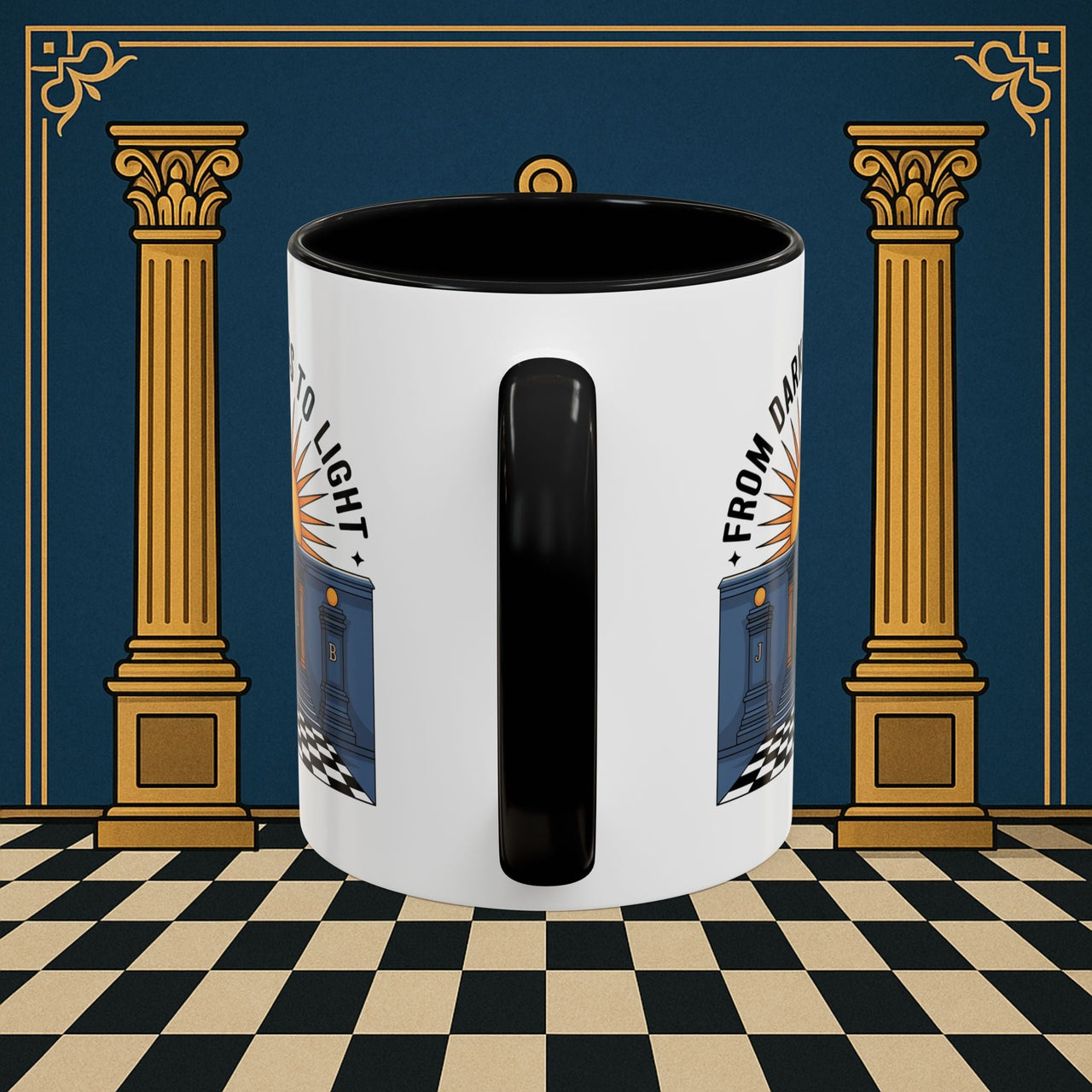 Premium Ready to Go Freemason Design | Entered Apprentice From Darkness to Light - Masonic Mugs