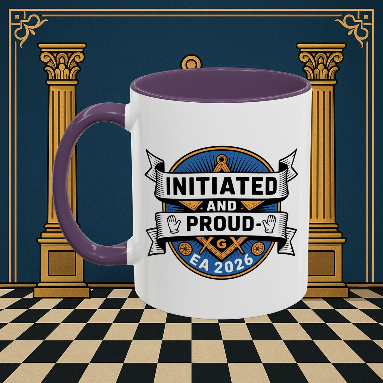 Premium Ready to Go Freemason Design | Entered Apprentice Initated and Proud 2025 - Masonic Mugs