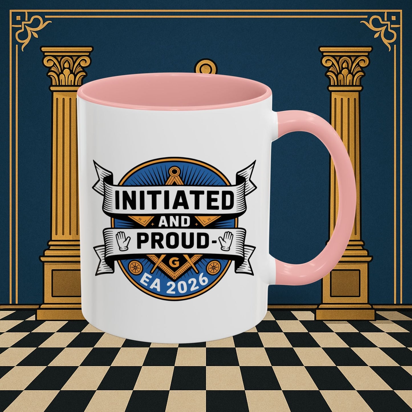 Premium Ready to Go Freemason Design | Entered Apprentice Initated and Proud 2025 - Masonic Mugs