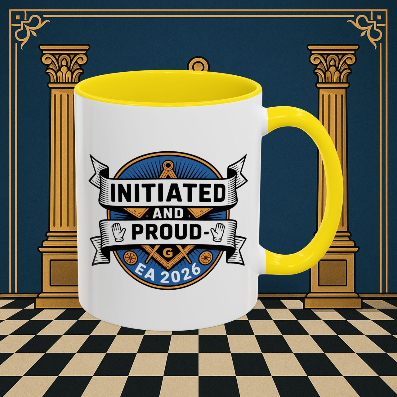 Premium Ready to Go Freemason Design | Entered Apprentice Initated and Proud 2025 - Masonic Mugs