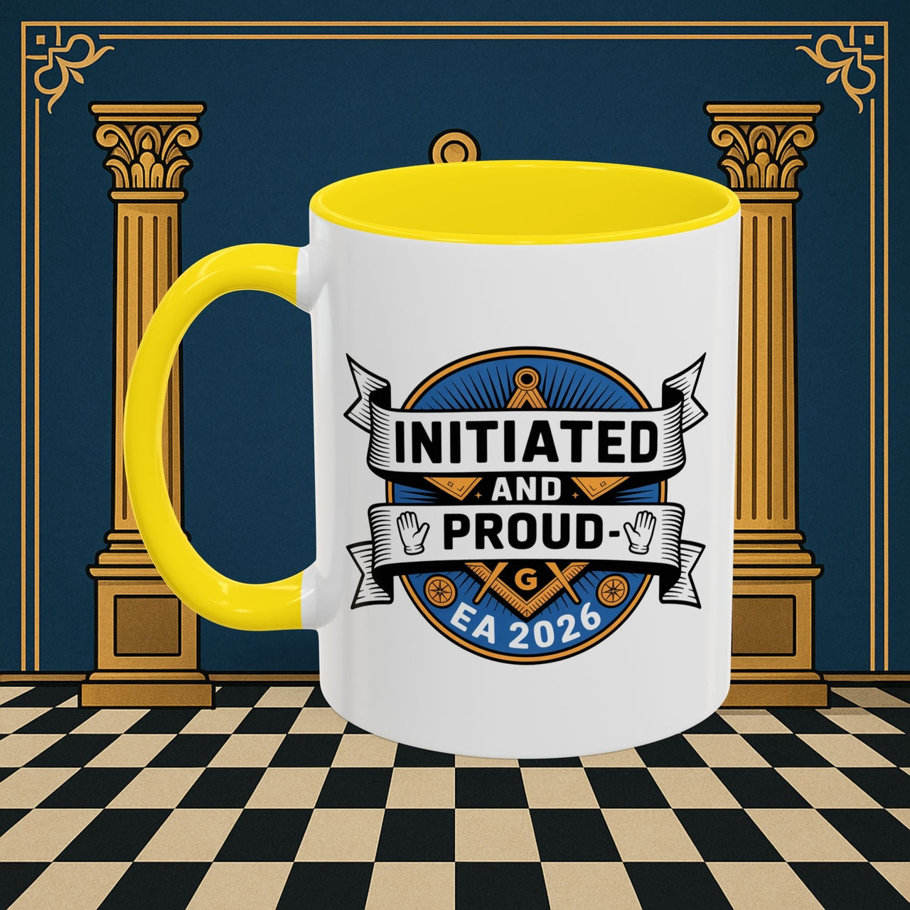 Premium Ready to Go Freemason Design | Entered Apprentice Initated and Proud 2025 - Masonic Mugs