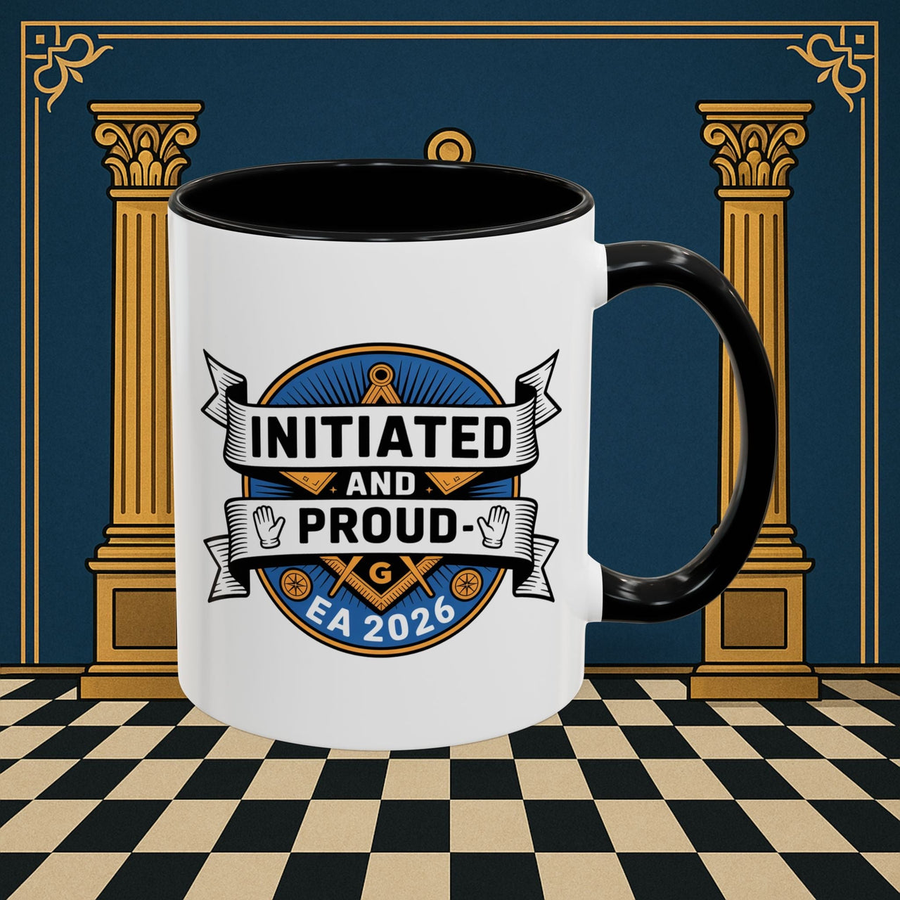 Premium Ready to Go Freemason Design | Entered Apprentice Initated and Proud 2025 - Masonic Mugs