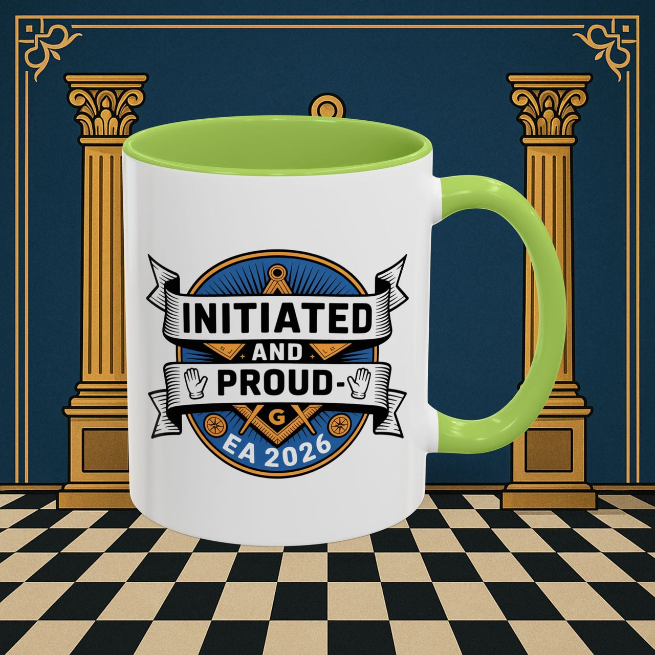 Premium Ready to Go Freemason Design | Entered Apprentice Initated and Proud 2025 - Masonic Mugs