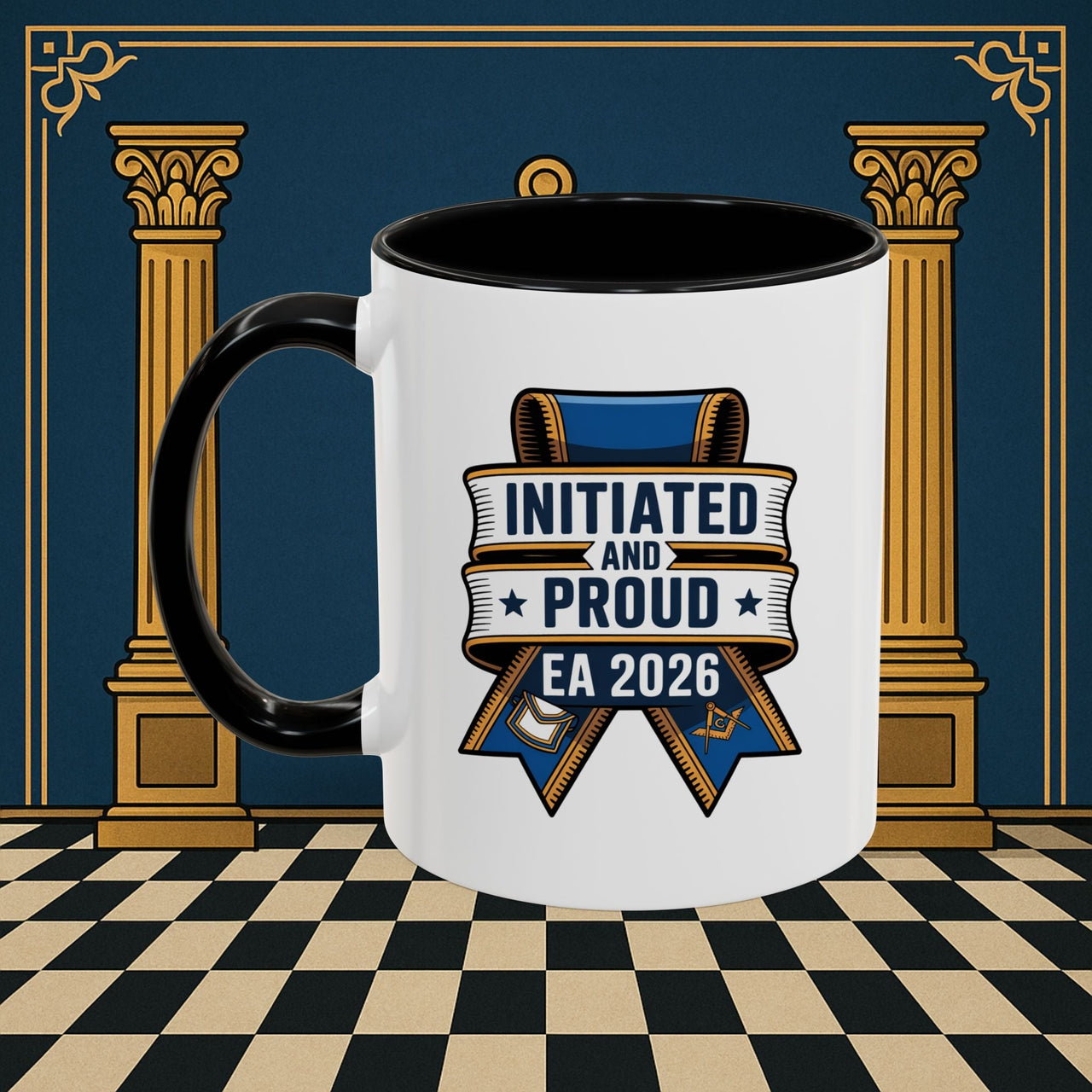 Premium Ready to Go Freemason Design | Entered Apprentice Initiated and Proud 2025 - Masonic Mugs