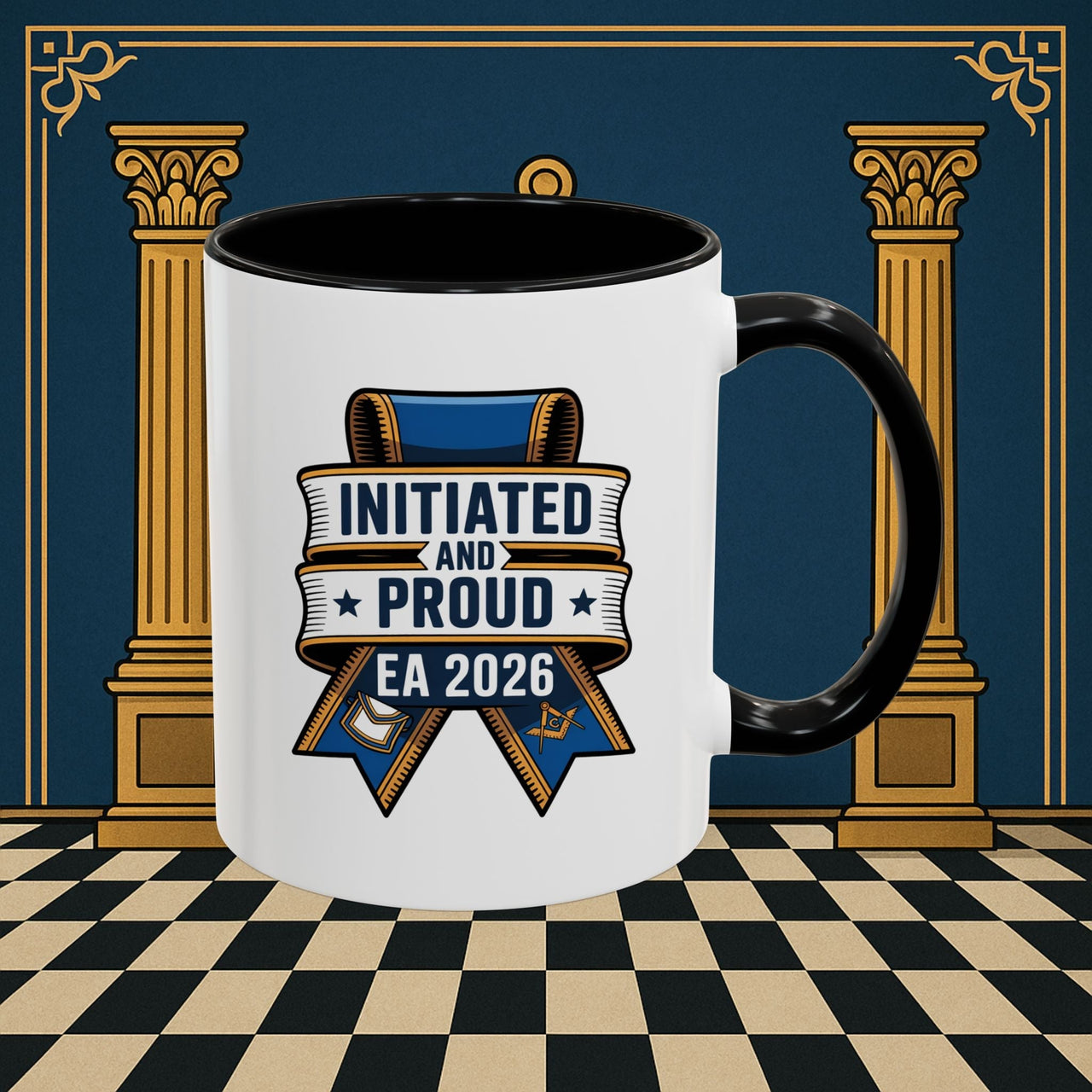 Premium Ready to Go Freemason Design | Entered Apprentice Initiated and Proud 2025 - Masonic Mugs