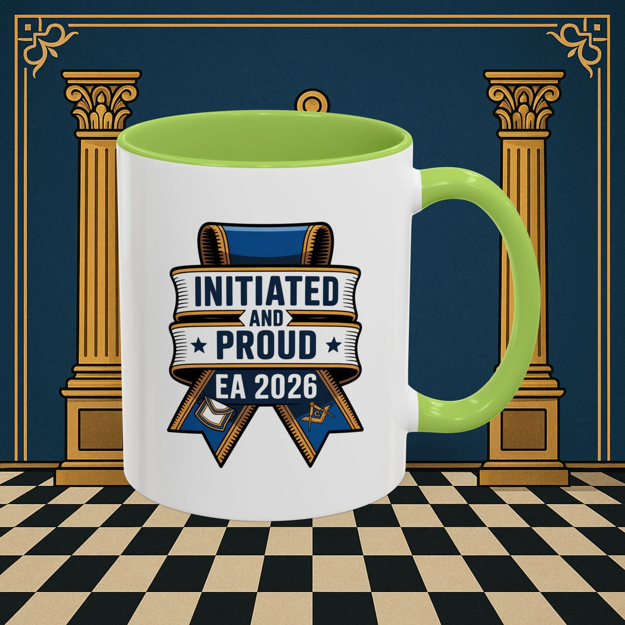 Premium Ready to Go Freemason Design | Entered Apprentice Initiated and Proud 2025 - Masonic Mugs