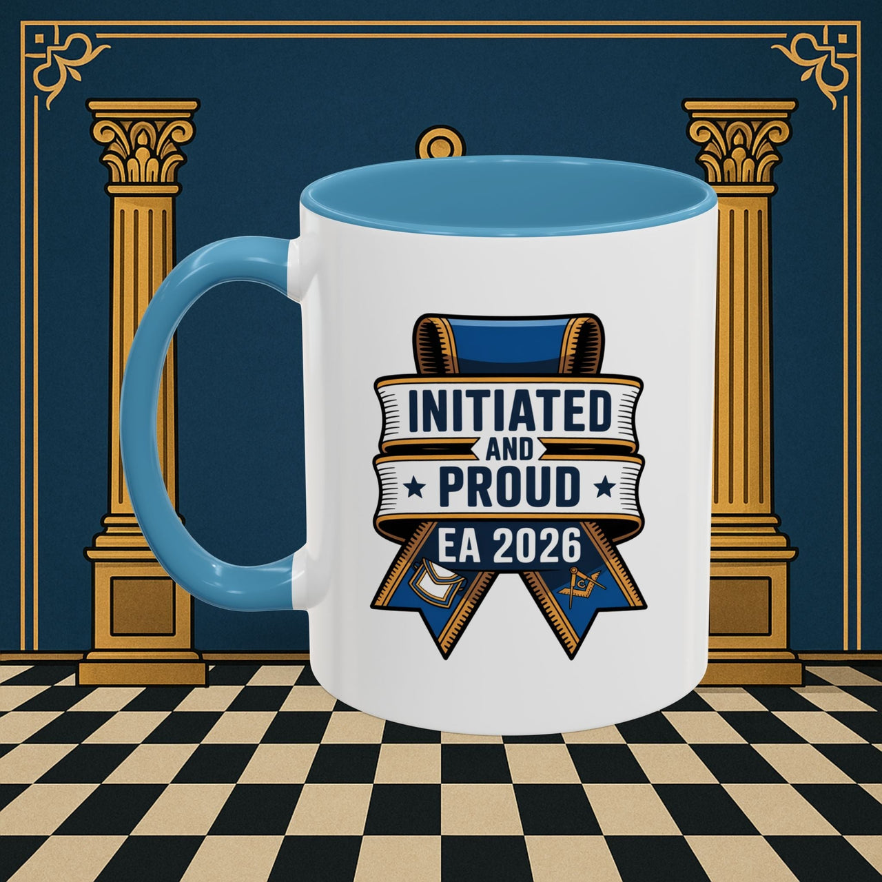 Premium Ready to Go Freemason Design | Entered Apprentice Initiated and Proud 2025 - Masonic Mugs