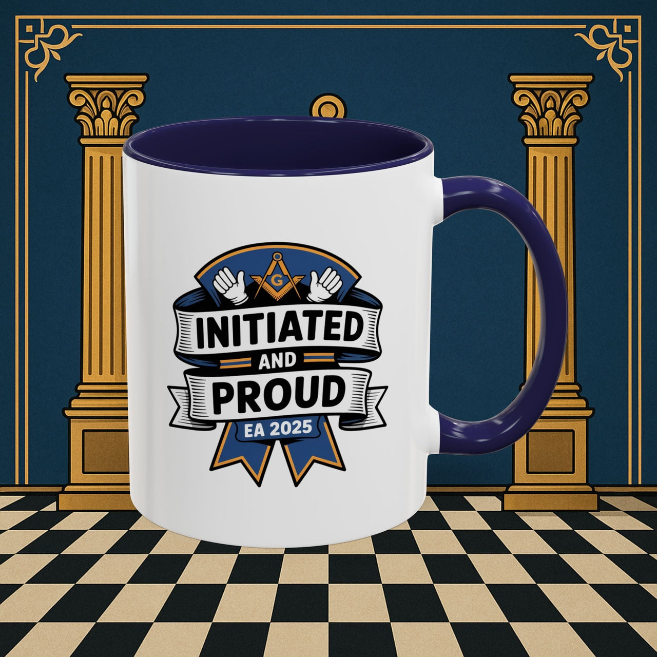 Premium Ready to Go Freemason Design | Entered Apprentice Initiated and Proud 2025 - Masonic Mugs