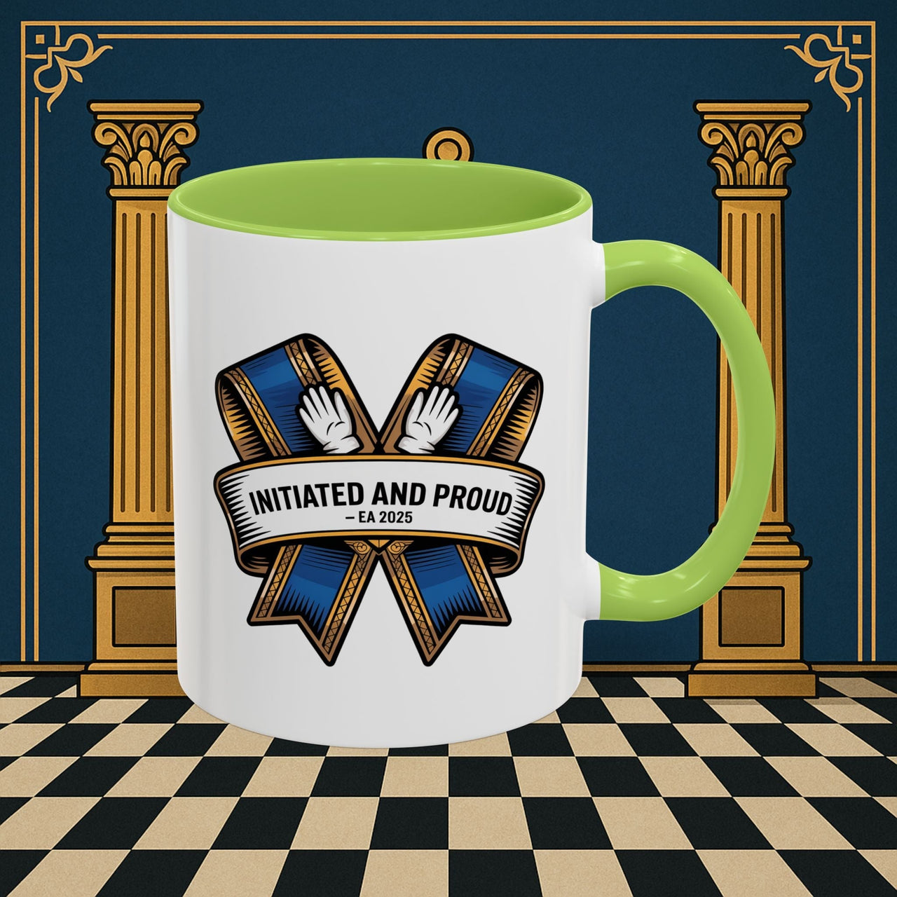 Premium Ready to Go Freemason Design | Entered Apprentice Initiated and Proud 2025 Ready to Go - Masonic Mugs
