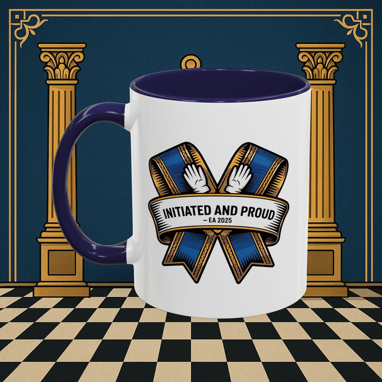 Premium Ready to Go Freemason Design | Entered Apprentice Initiated and Proud 2025 Ready to Go - Masonic Mugs
