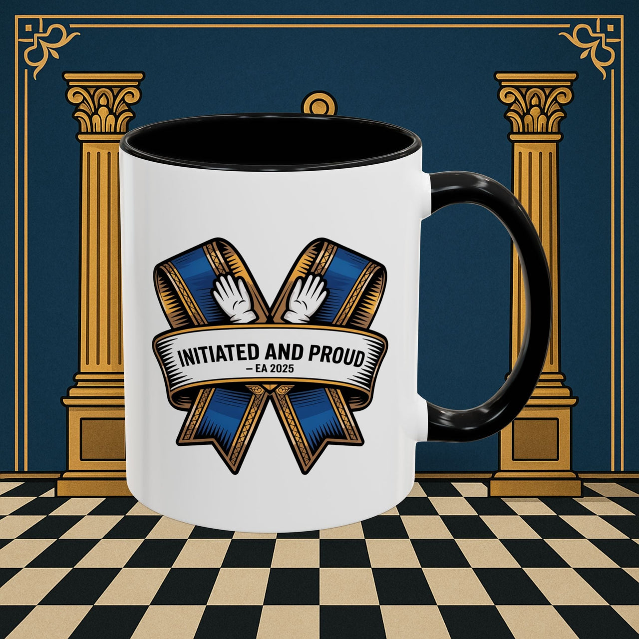 Premium Ready to Go Freemason Design | Entered Apprentice Initiated and Proud 2025 Ready to Go - Masonic Mugs