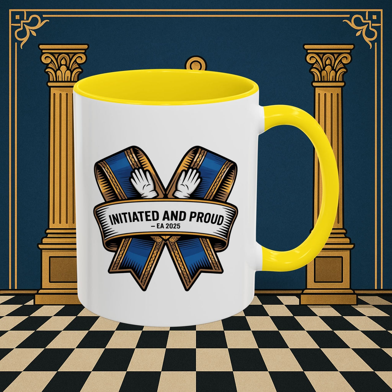 Premium Ready to Go Freemason Design | Entered Apprentice Initiated and Proud 2025 Ready to Go - Masonic Mugs