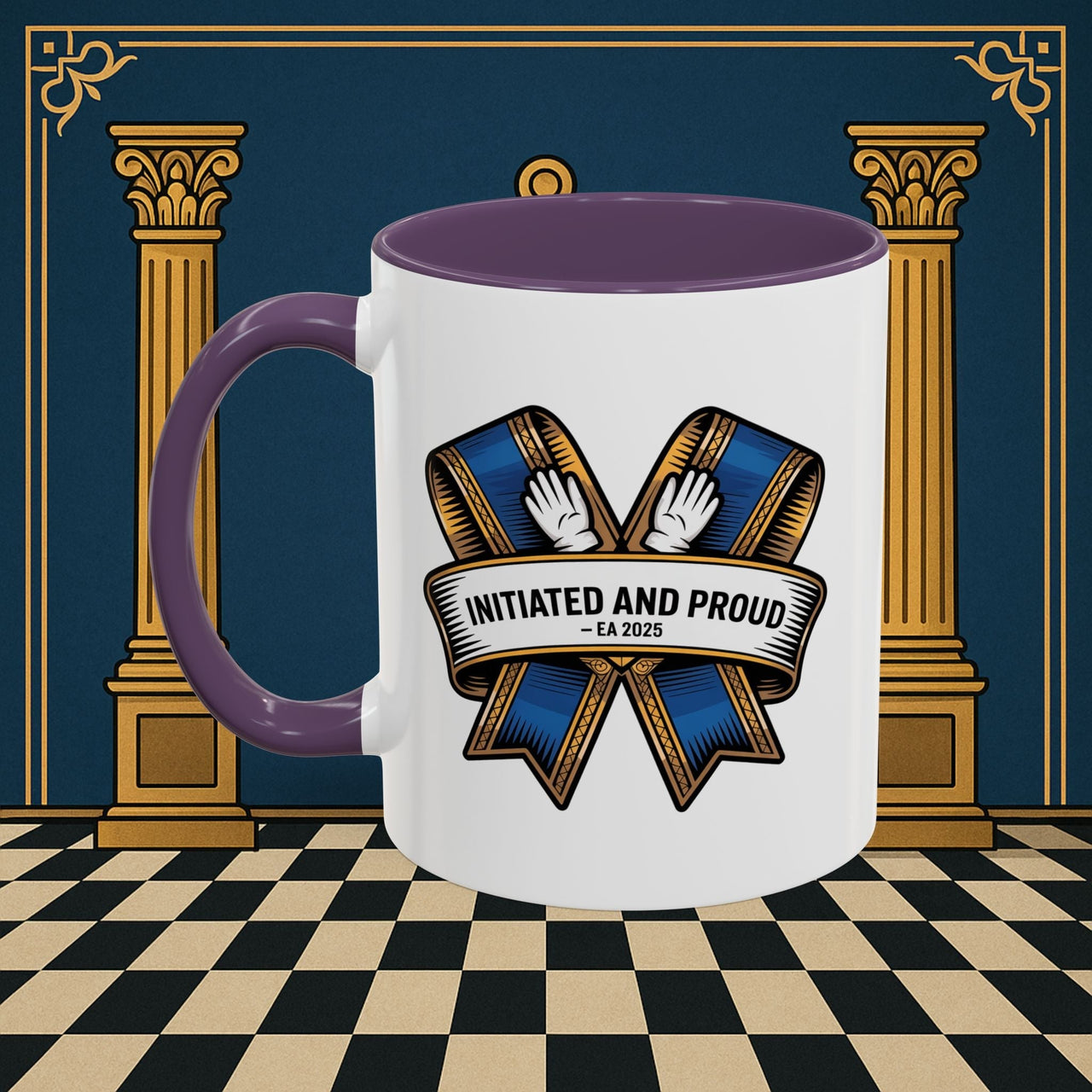 Premium Ready to Go Freemason Design | Entered Apprentice Initiated and Proud 2025 Ready to Go - Masonic Mugs